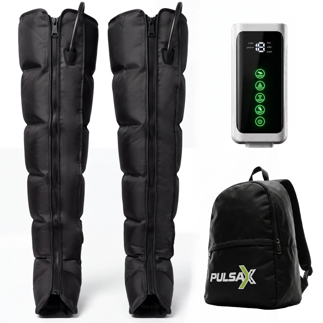 Pulsax AirPulse Pro compression recovery boots with six sequential air chambers