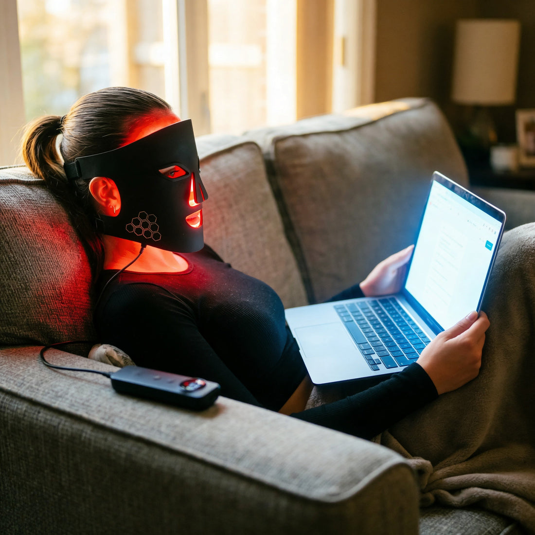 Pulsax flexible LED face mask for at-home skincare routines