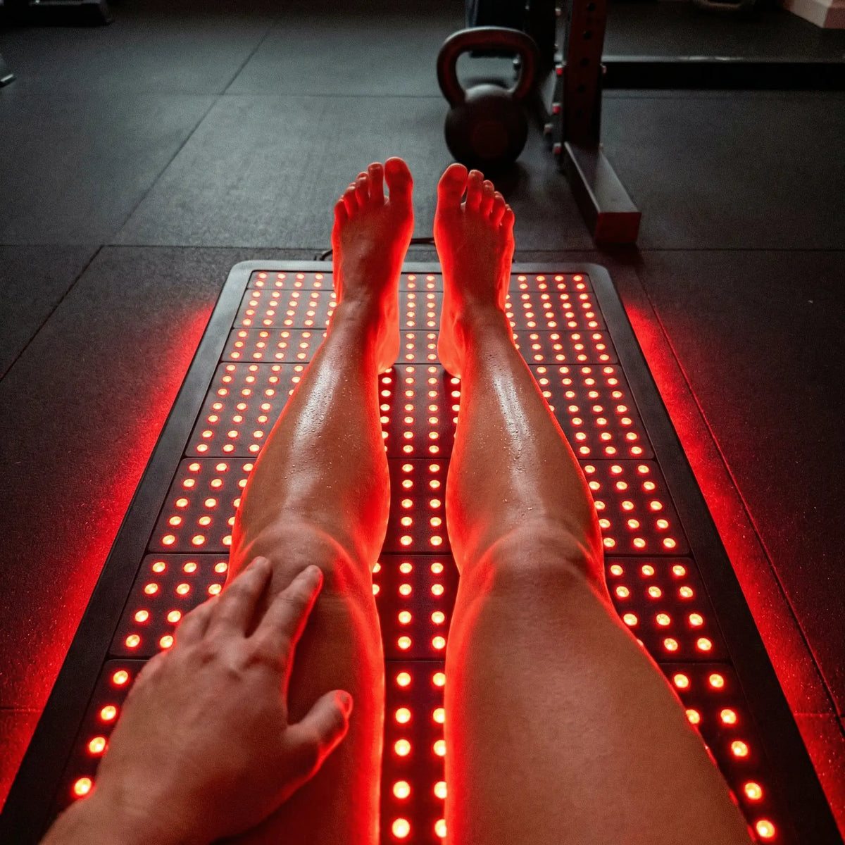 Full-body LED red light mat by Pulsax, large flexible format for home use