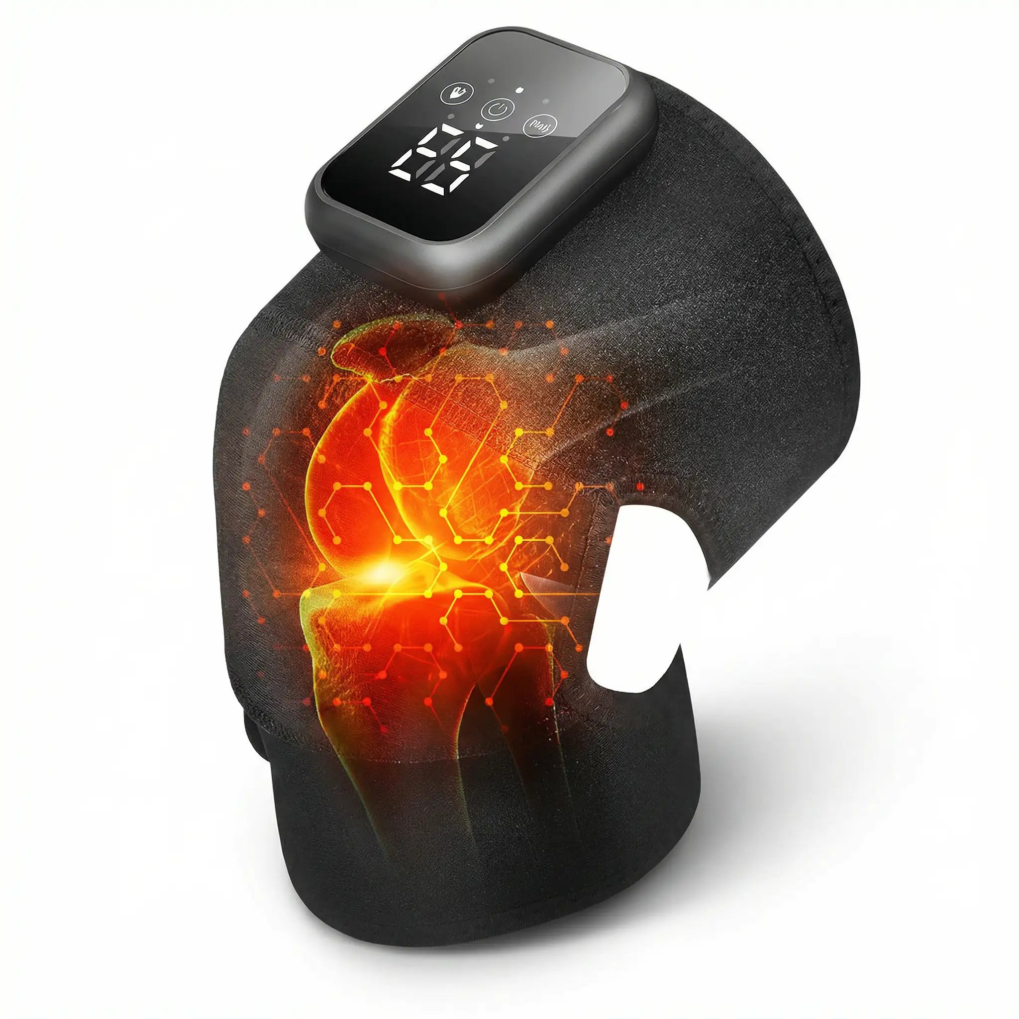Cordless heated knee massager with vibration by Pulsax
