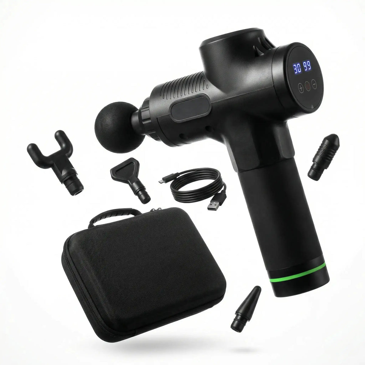DeepHit Pro percussion massage gun with heat and cold by Pulsax