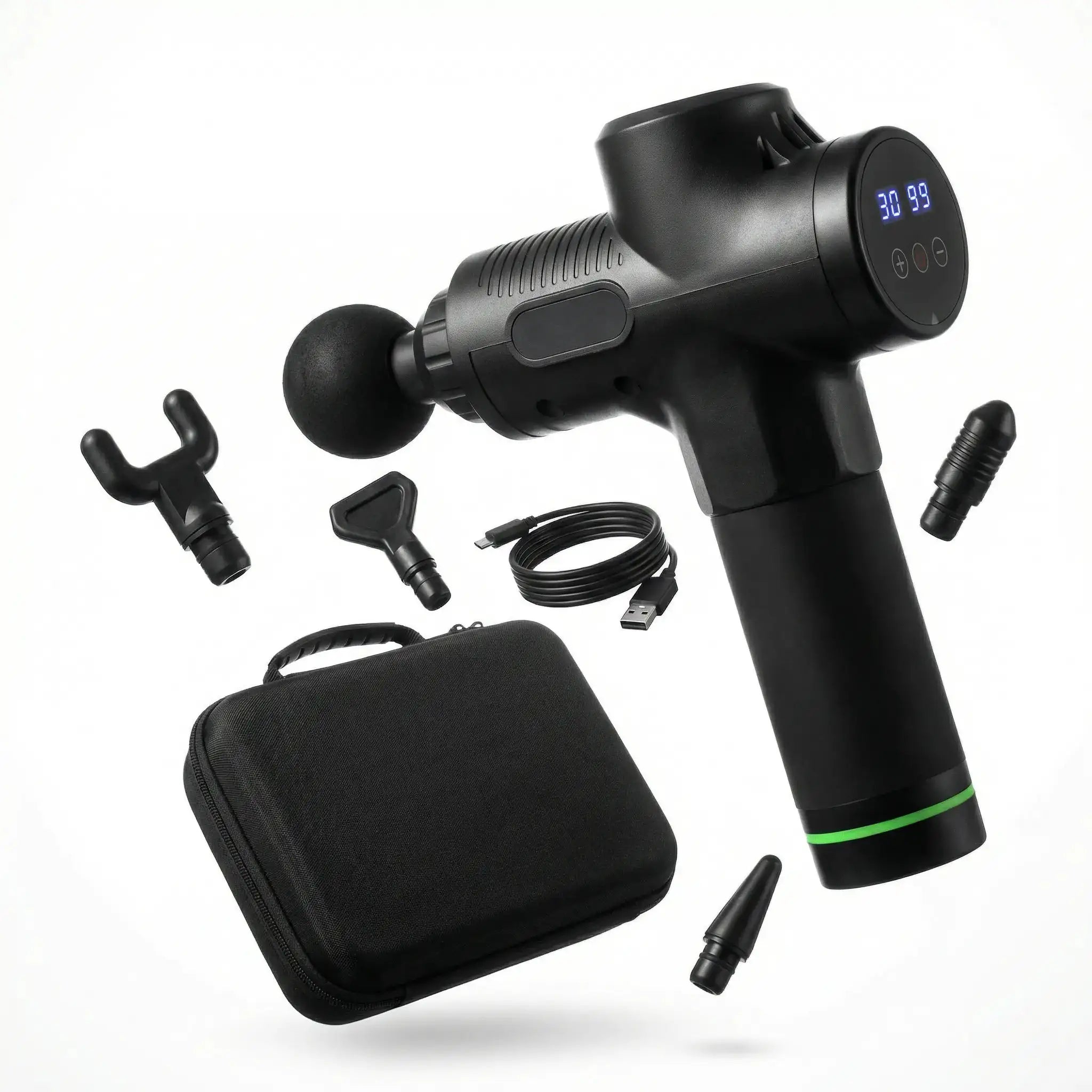 DeepHit Pro percussion massage gun with heat and cold by Pulsax