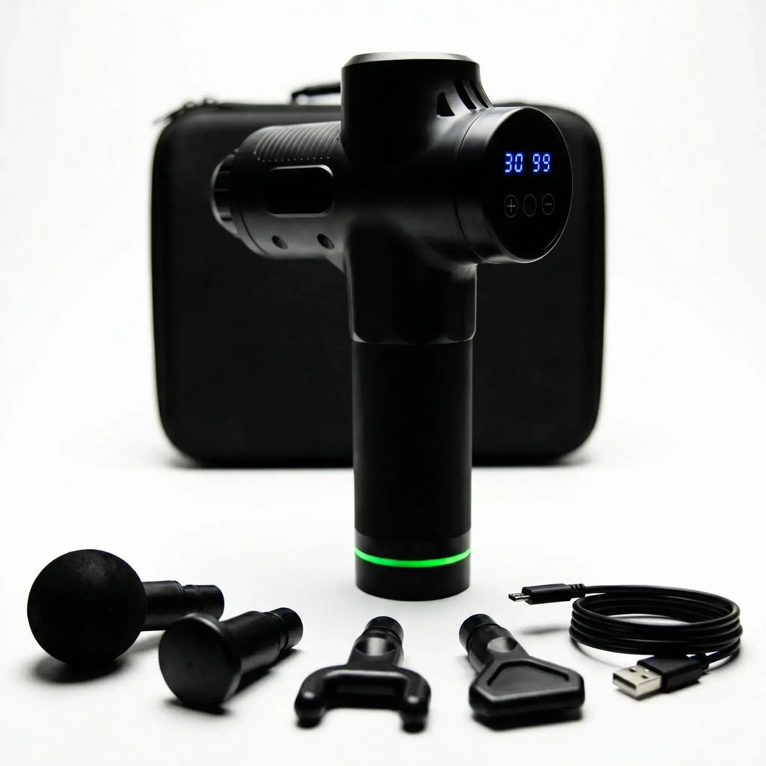 DeepHit Pro percussion massage gun with heat and cold by Pulsax