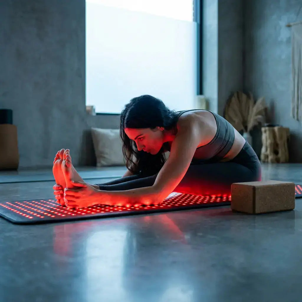 Full-body LED red light mat by Pulsax, large flexible format for home use