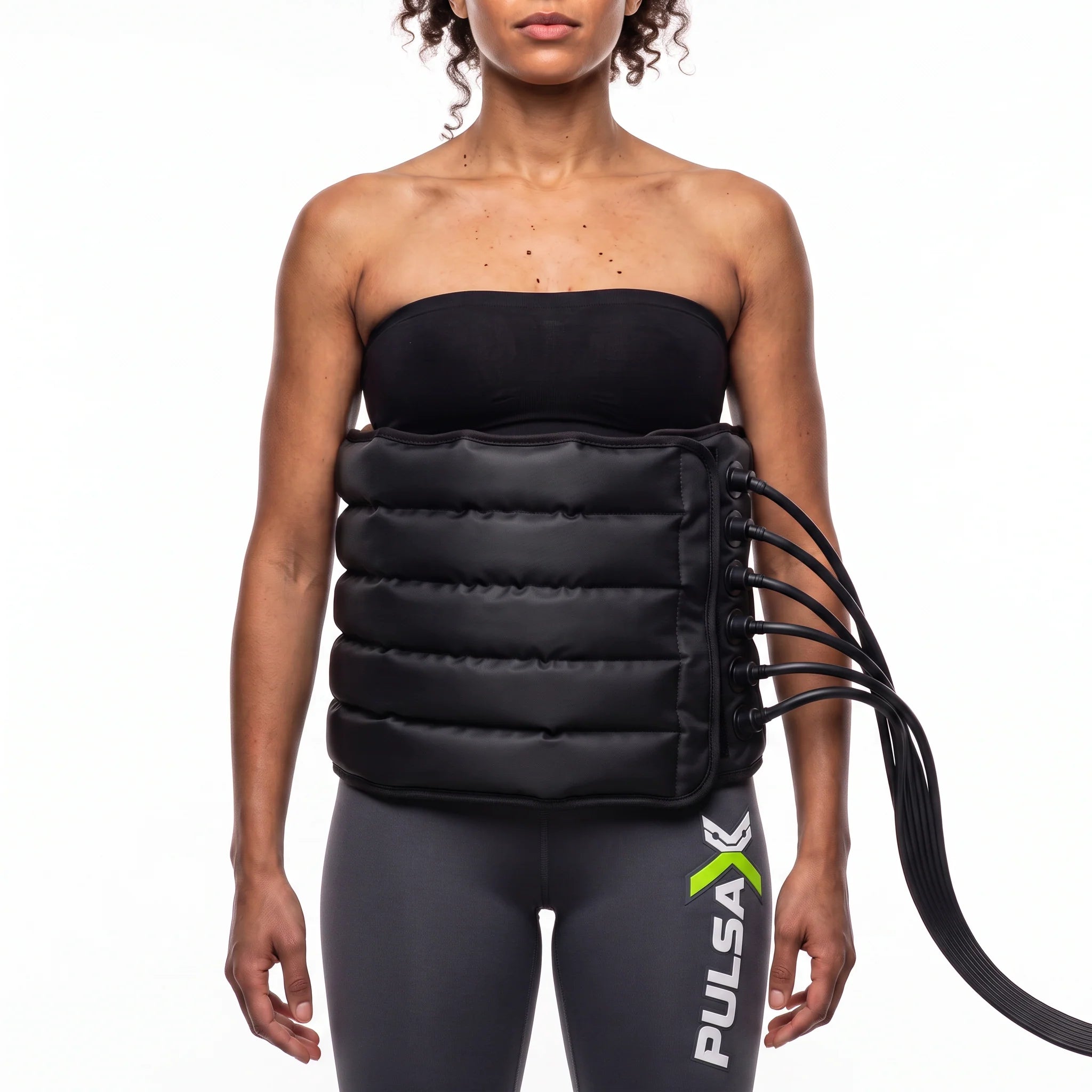 Pulsax AirPulse Belt Pro air compression massage belt worn around the waist